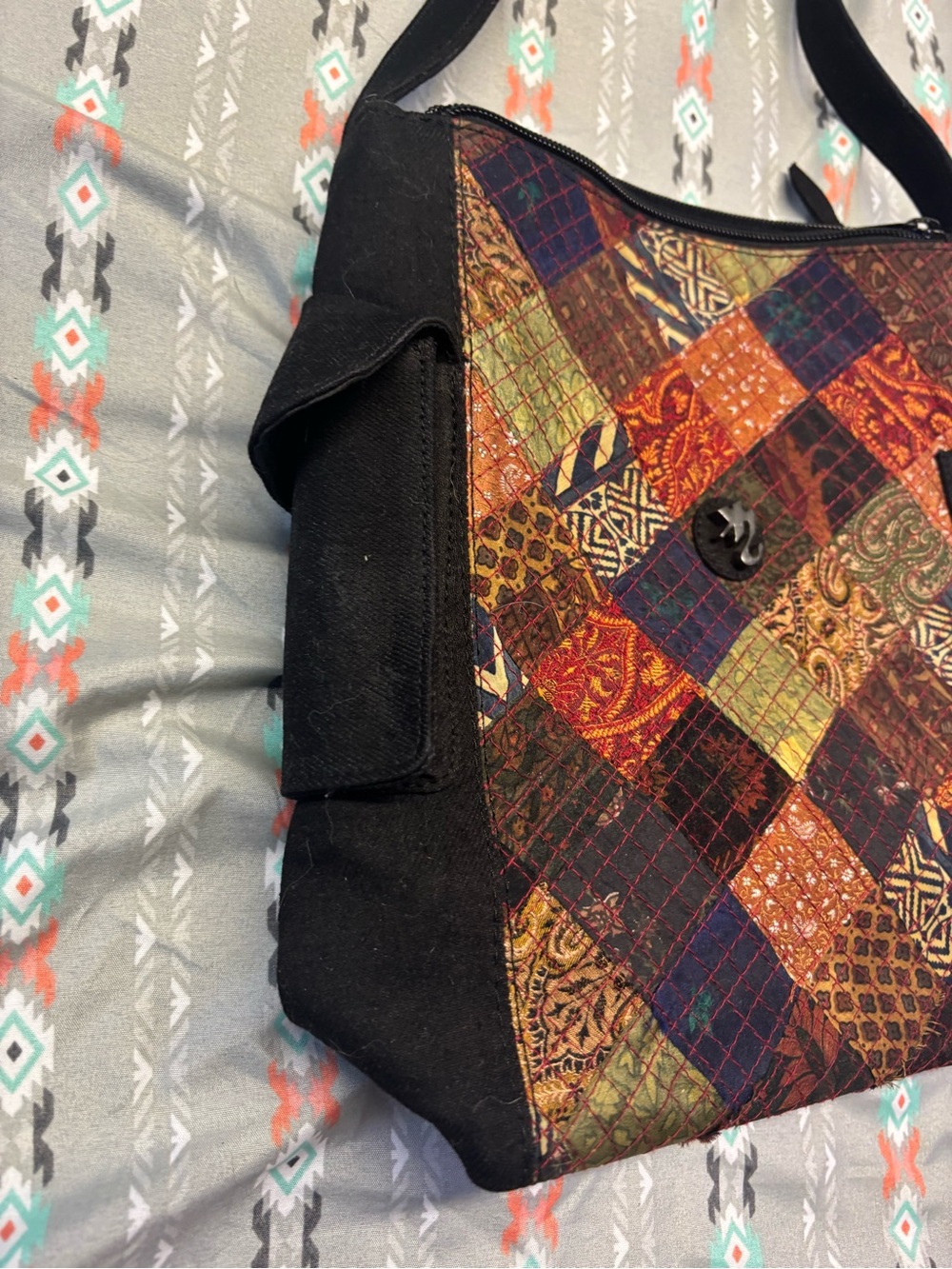 🌀Luxury Handmade Bohemian Patchwork Shoulder Bag - Picture 3 of 6